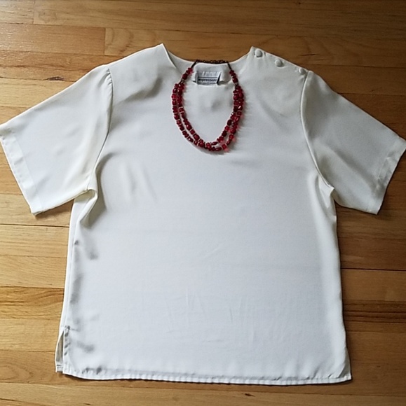 🚨3/$15🚨 Cream Color Office Blouse - Size 10 - Picture 8 of 8